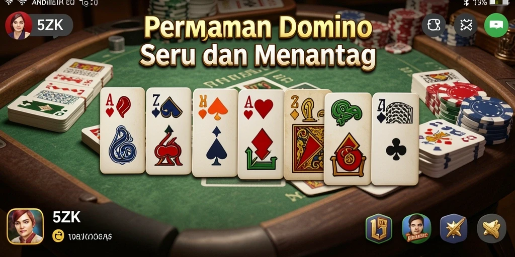 Tangkapan layar gameplay Domino di 5ZK yang menarik.