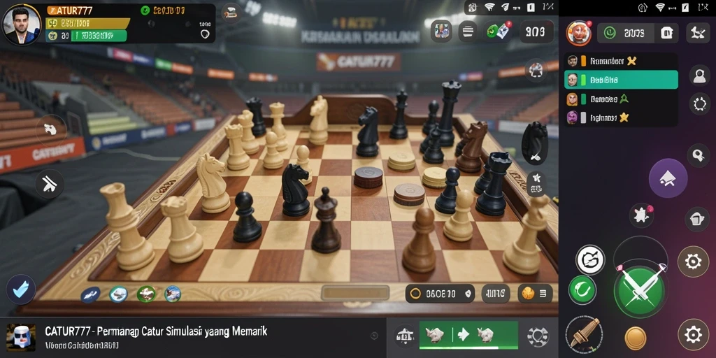 Tampilan gameplay catur yang realistis dan menawan di CATUR777.