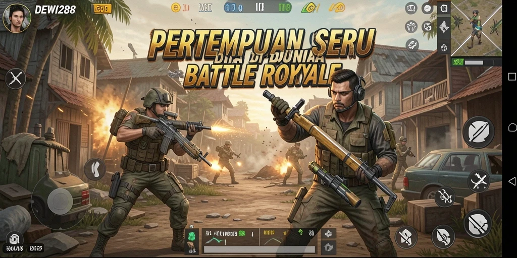 Gameplay seru DEWI288 di medan pertempuran Battle Royale.