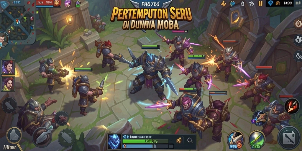 Tampilan gameplay FH6767 dengan pertarungan seru antar hero.