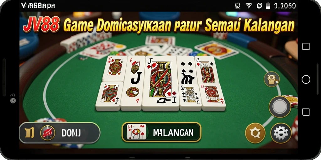 Tampilan gameplay seru dari game Domino JV88.