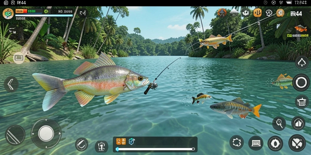Gameplay menarik dari RR44 yang menghadirkan pengalaman memancing yang nyata.