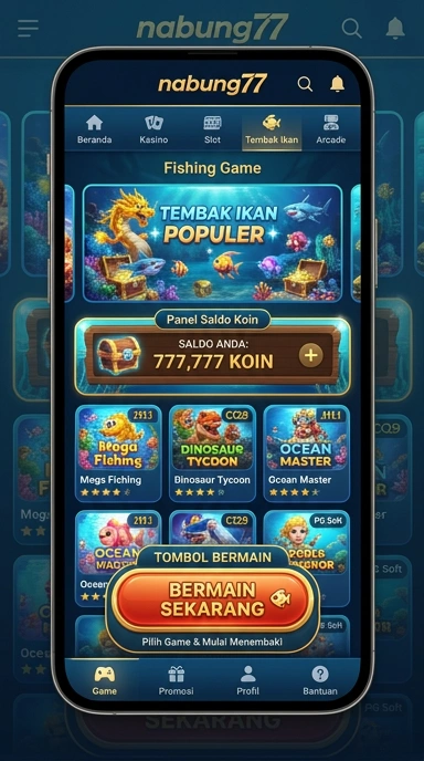 Tangkapan layar utama aplikasi nabung77 yang menampilkan berbagai kategori aplikasi.